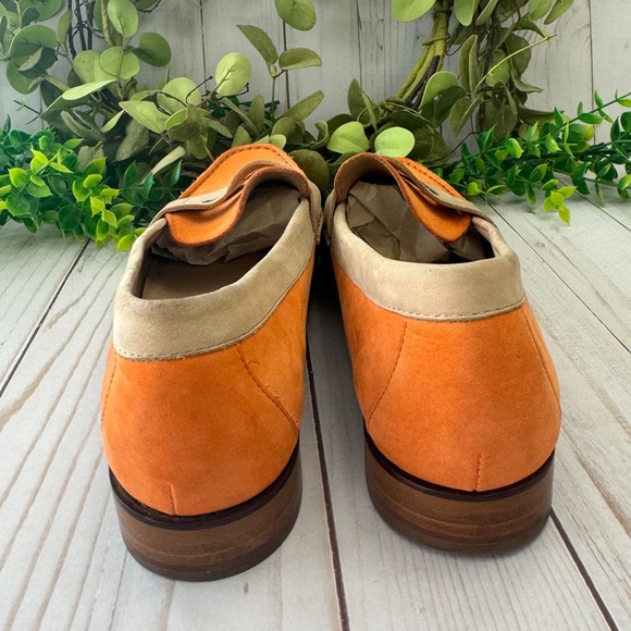 Cole Haan Women’s Penny Loafers Orange & Tan Nubuck Leather Size 7B - Picture 7 of 8